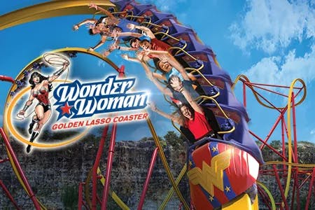Six Flags Fiesta Texas Wonder Woman rollercoaster