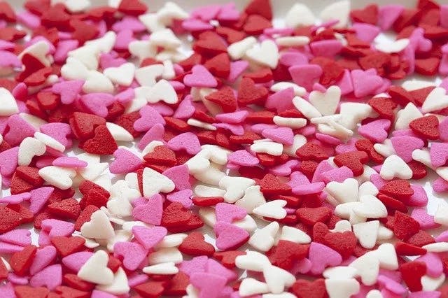 heart shaped candy sprinkles